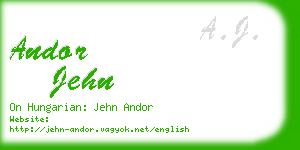 andor jehn business card